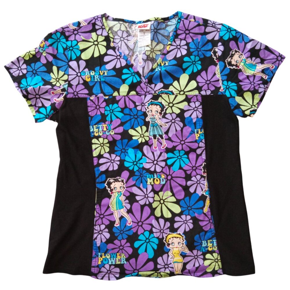 Betty Boop Nursing Scrubs Shirt Top